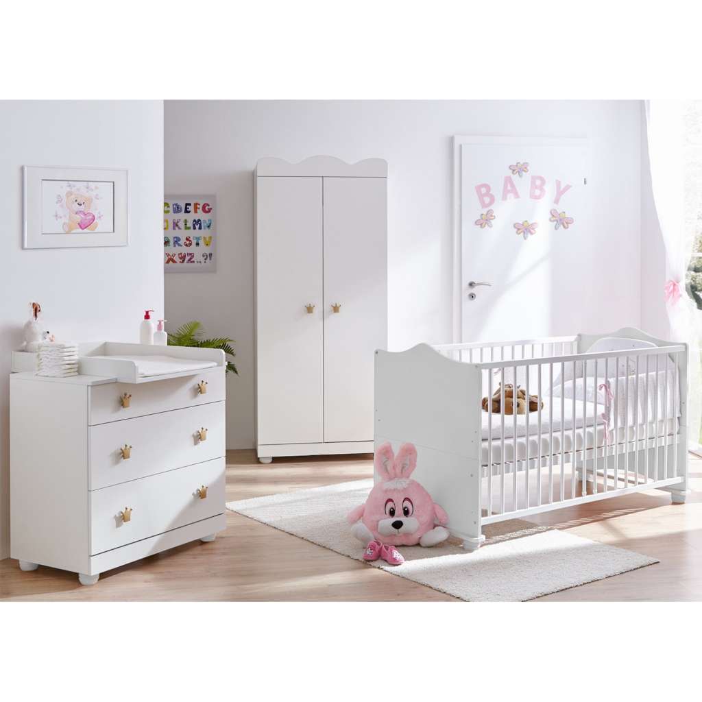 home24 Babyzimmer-Set Prinzessin II (3-teilig)