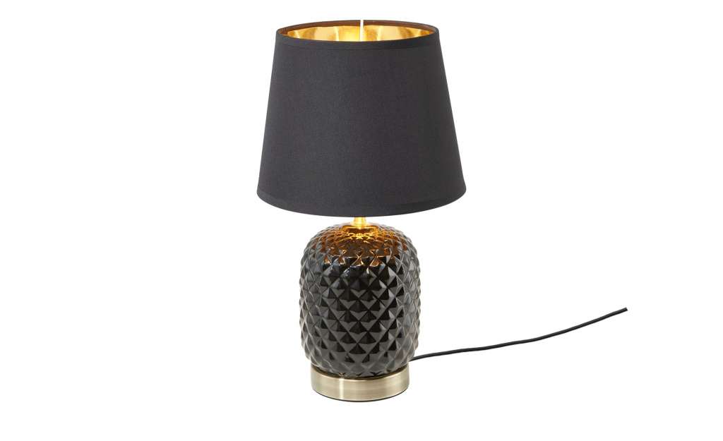 KHG Keramik-Tischleuchte, 1-flammig, schwarz ¦ schwarz Ø: 22 Lampen & Leuchten > Innenleuchten > Tischlampen - Höffner