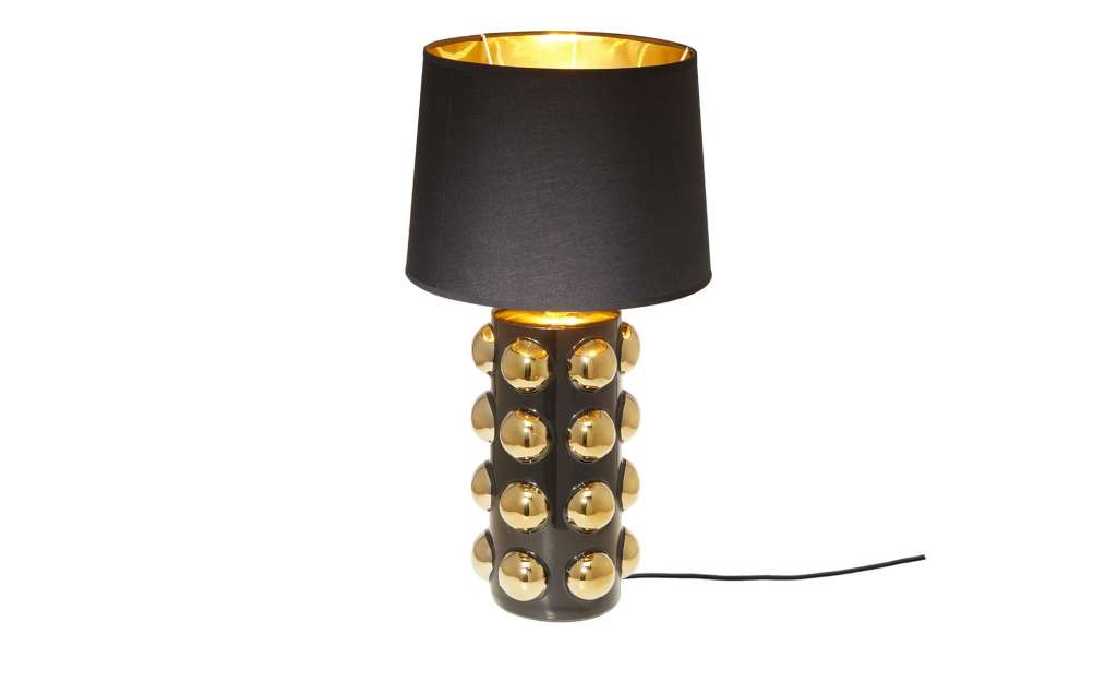 HOME STORY Tischleuchte, 1-flammig, schwarz/gold ¦ schwarz Ø: 30 Lampen & Leuchten > Innenleuchten > Tischlampen - Höffner
