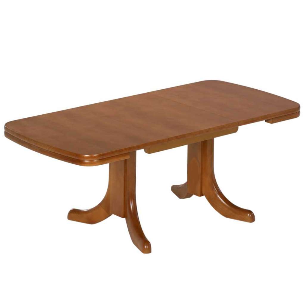 Wohnzimmer Tisch verstellbar in Kirschbaumfarben einer Einlegeplatte