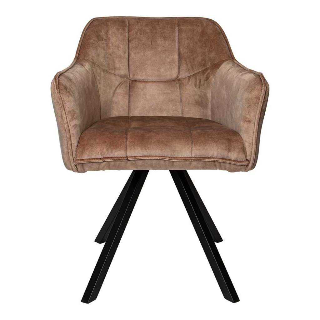 Premium Esszimmerstuhl in Beige Samt aufwendigen Steppungen