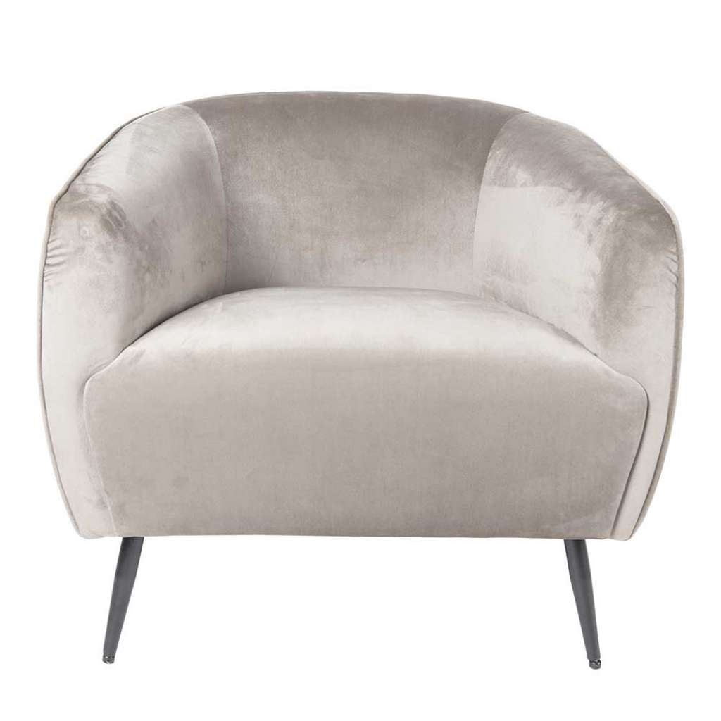 Loft Polstersessel im Retrostil Samtbezug in Creme