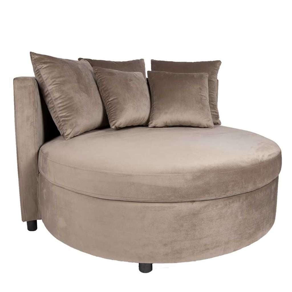 XXL Sessel in Beige Samt Retrostil