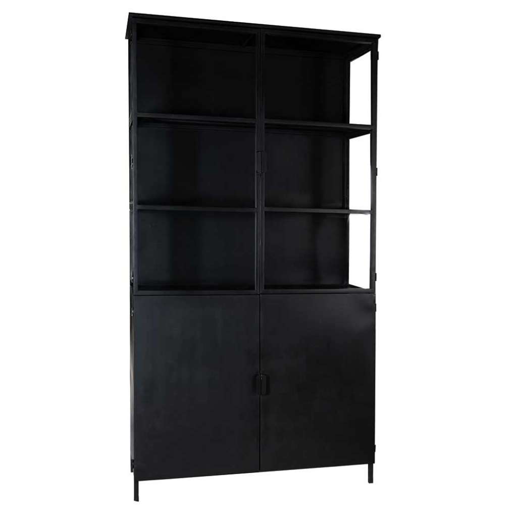 Esszimmervitrinenschrank im Industrie und Loft Stil Eisen und Glas