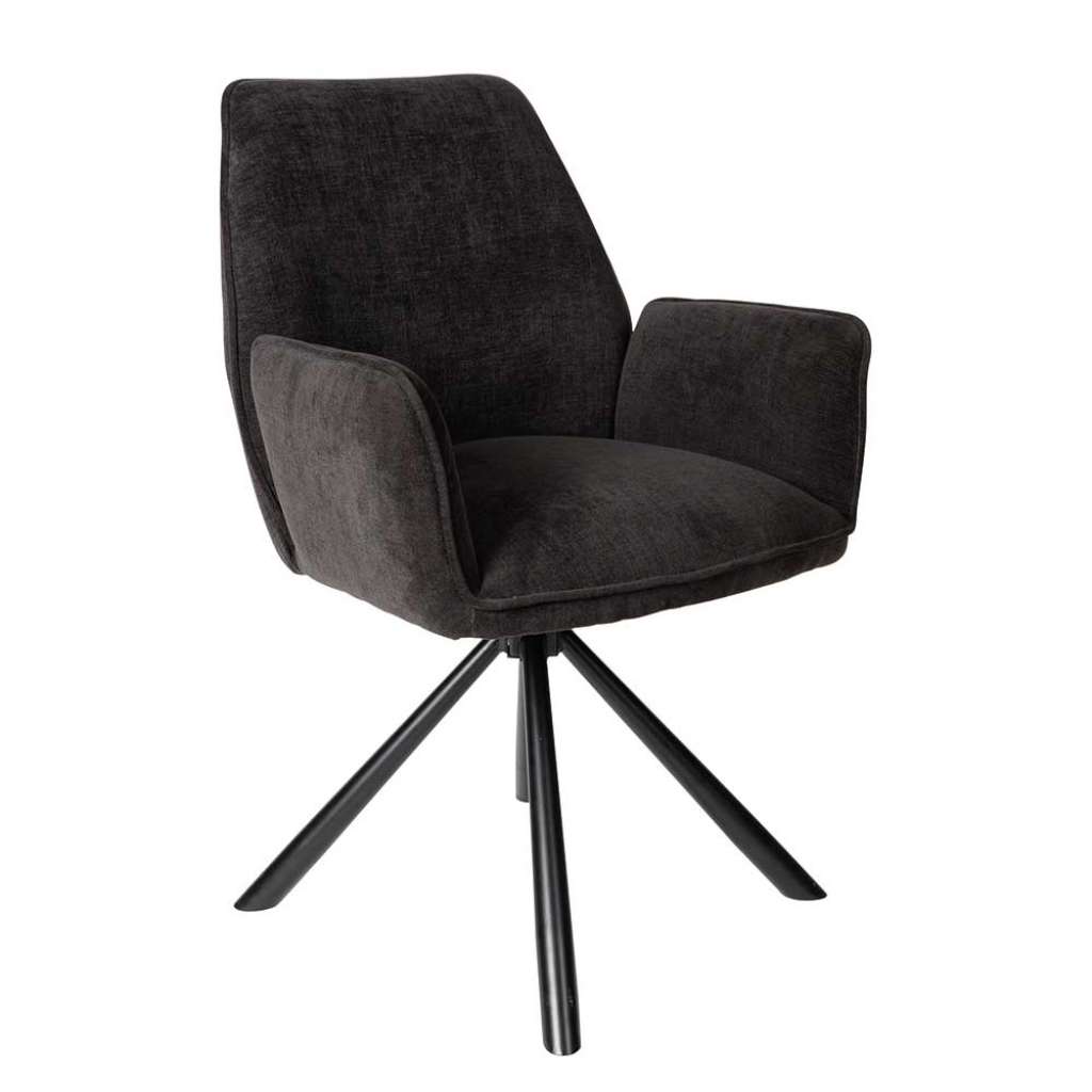 Stuhl Esszimmer drehbar Bezug aus schwarzem Samt