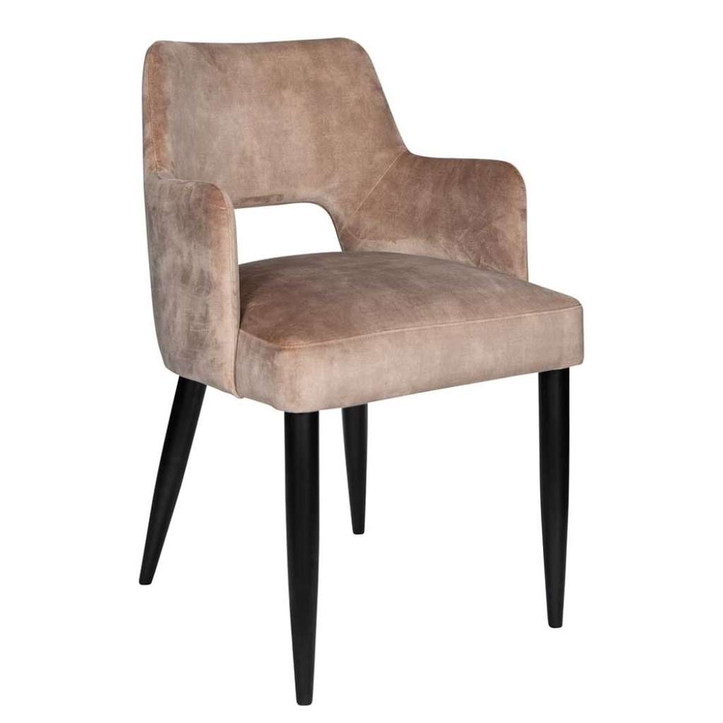 Armlehnenstuhl Bezug aus Samt Rückenlehne mit Ausschnitt