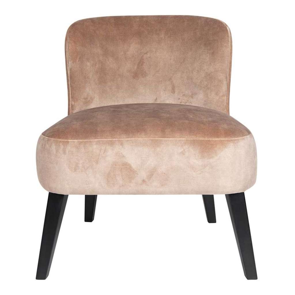 Cocktailsessel in Khaki Bezug aus Samt