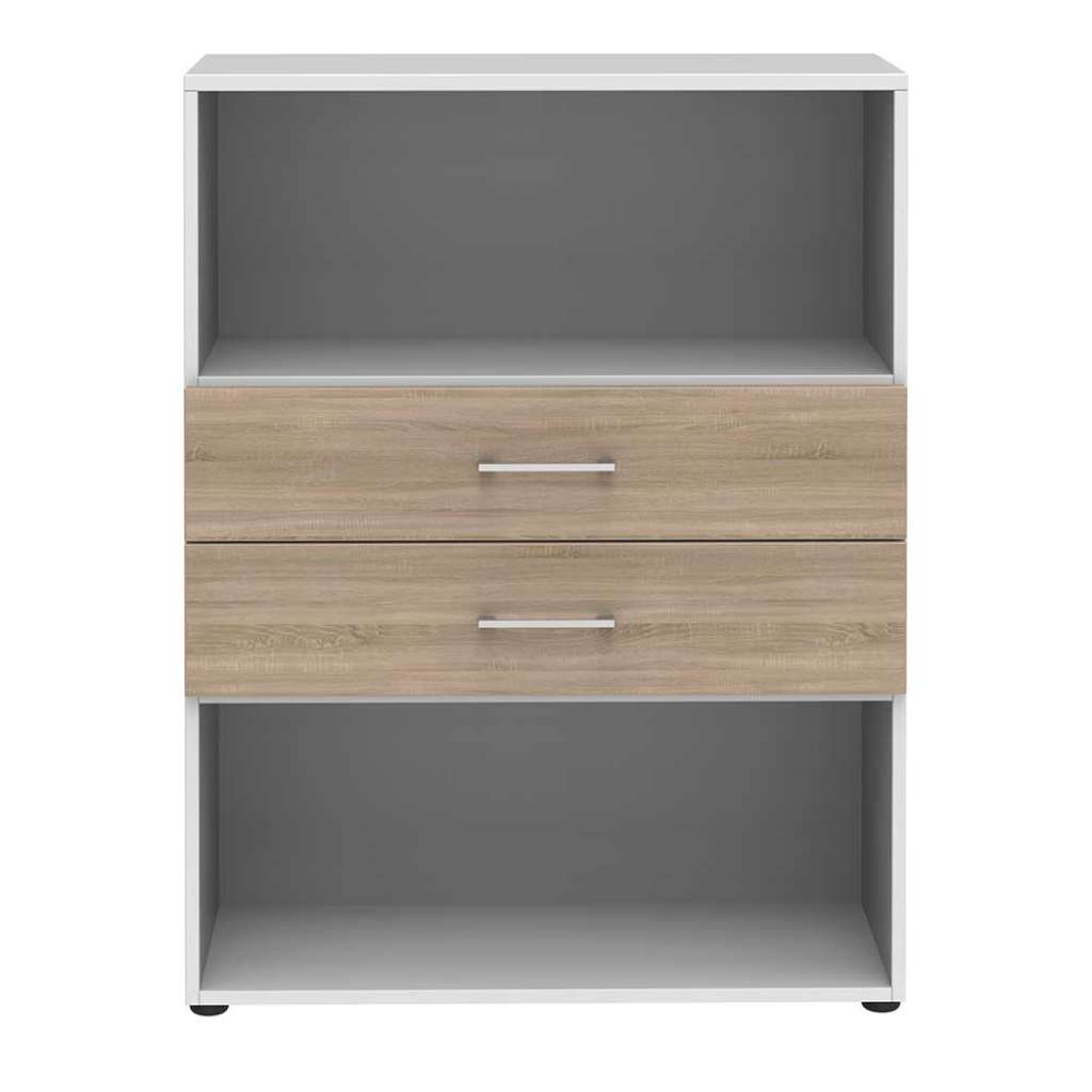 Standregal für Home Office mit zwei Schubladen 107 cm hoch