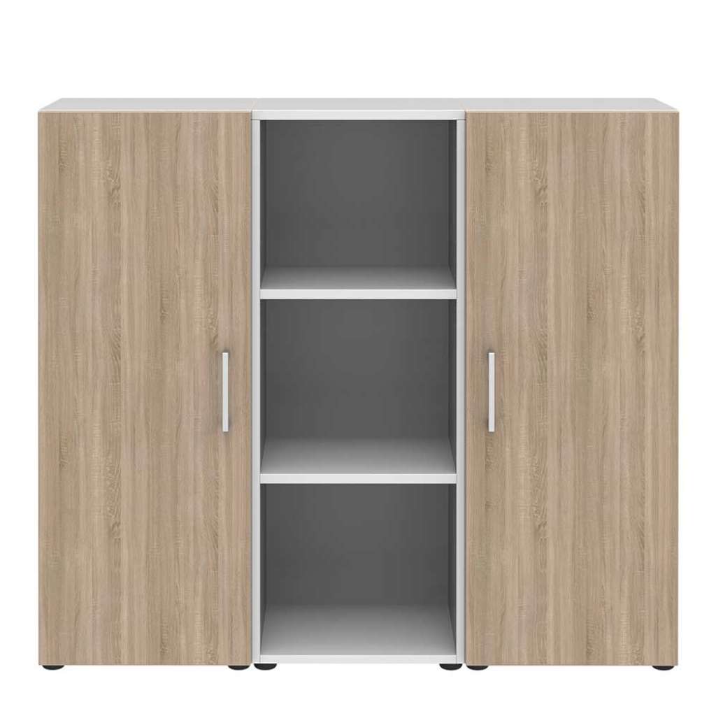 Ordnerschrank Home Office in Sonoma-Eiche Holzoptik Weiß