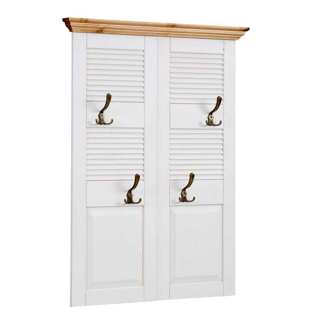 Garderobenpaneel im Landhausstil Weiß & Kiefer Honigfarben