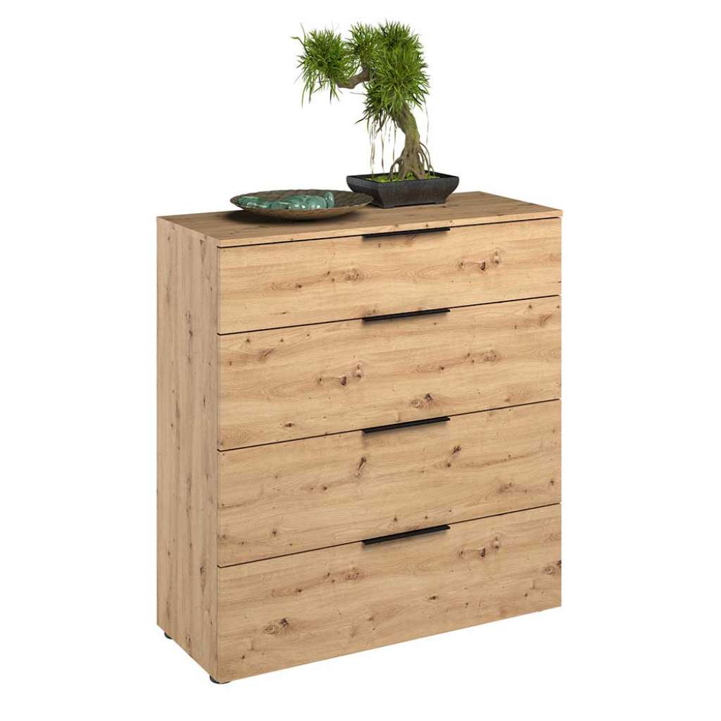 Dielen Kommode mit vier Schubladen Asteichefarben