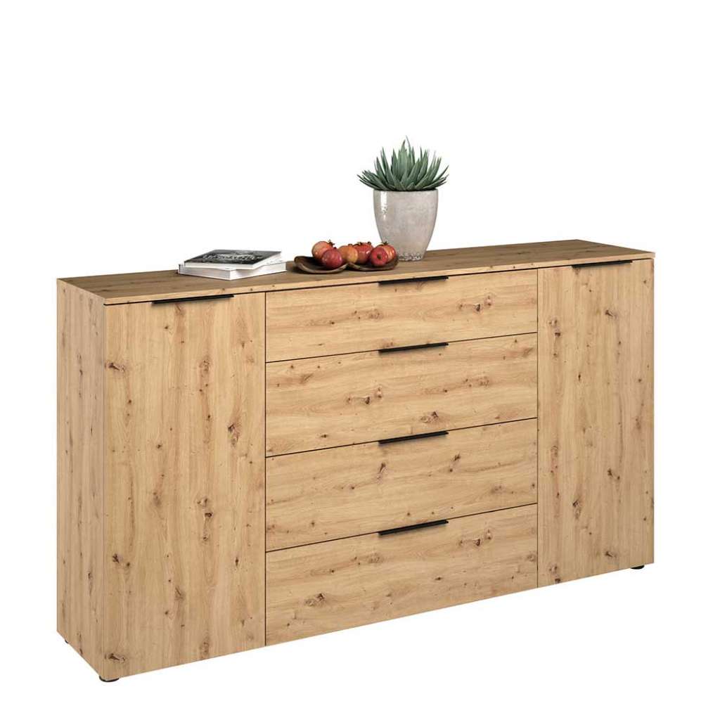 Hohes Sideboard in Asteichefarben vier Schubladen