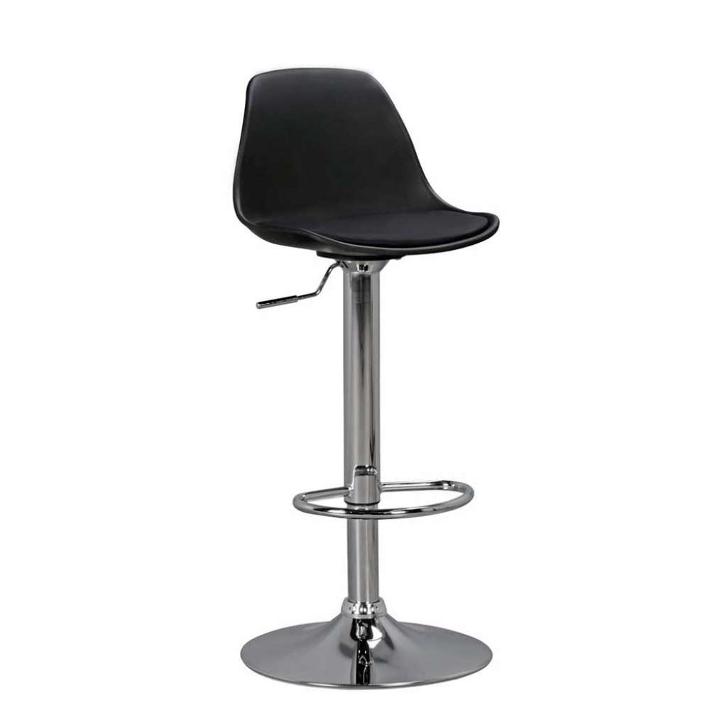 Barhocker höhenverstellbar mit Sitzschale Schwarz