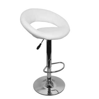Designbarhocker in Weiß Kunstleder Tellerfuß