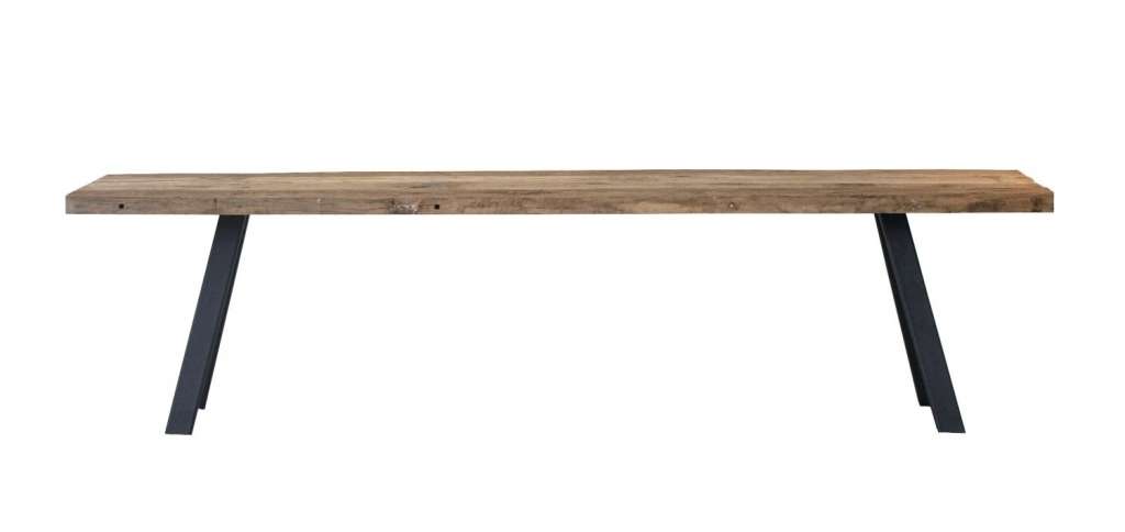 Jan Kurtz - Bank BRADFORD, Cadre:Stahlrohr schwarz RAL9005,Platte: Teak, ca. 300 x 40 x 45 cm - outdoor