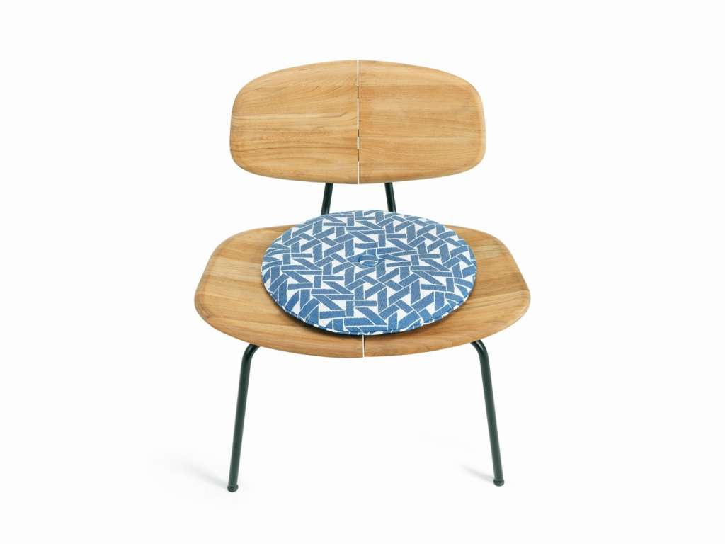Ethimo - Agave Sitzkissen rund - geometric marine - outdoor