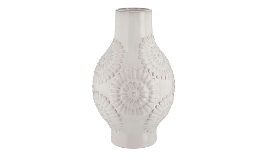 Vase ¦ weiß ¦ Steinzeug Ø: 17.5 Dekoration > Vasen - Höffner