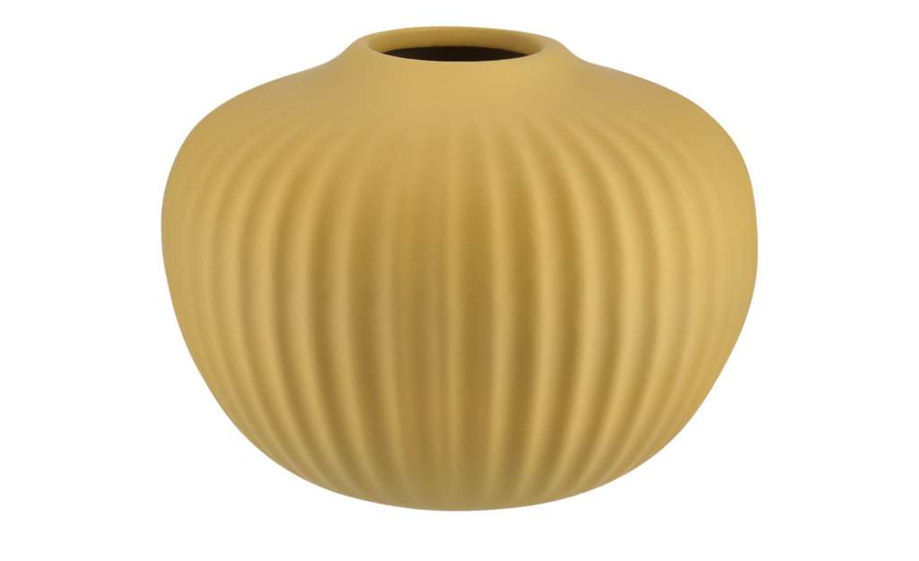 Vase ¦ gelb ¦ Steinzeug Ø: 15 Dekoration > Vasen - Höffner
