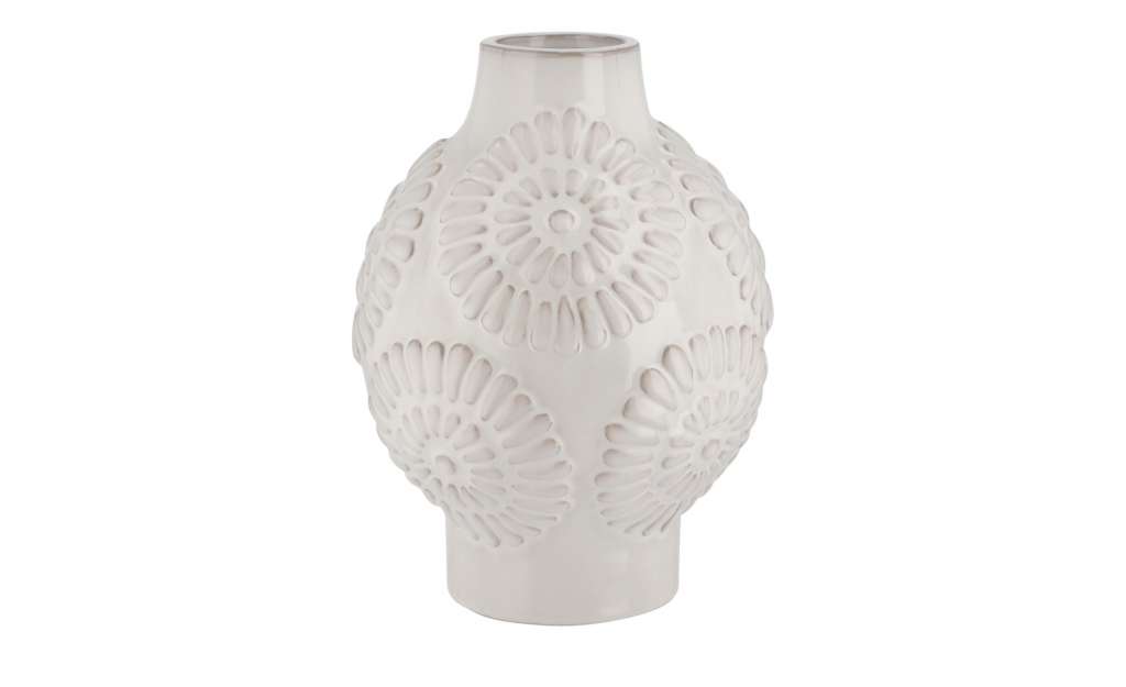 Vase ¦ weiß ¦ Steinzeug Ø: 17 Dekoration > Vasen - Höffner