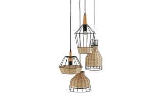 HOME STORY Rattan-Pendelleuchte, 4-flammig ¦ holzfarben Ø: 55 Lampen & Leuchten > Innenleuchten > Pendelleuchten - Höffner