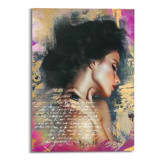 home24 Glasbild Glamour Frau Farbenfroh
