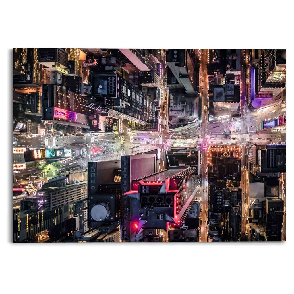 home24 Glasbild New York City Neon