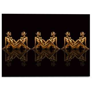 home24 Glasbild Frauen in Gold Symmetrie