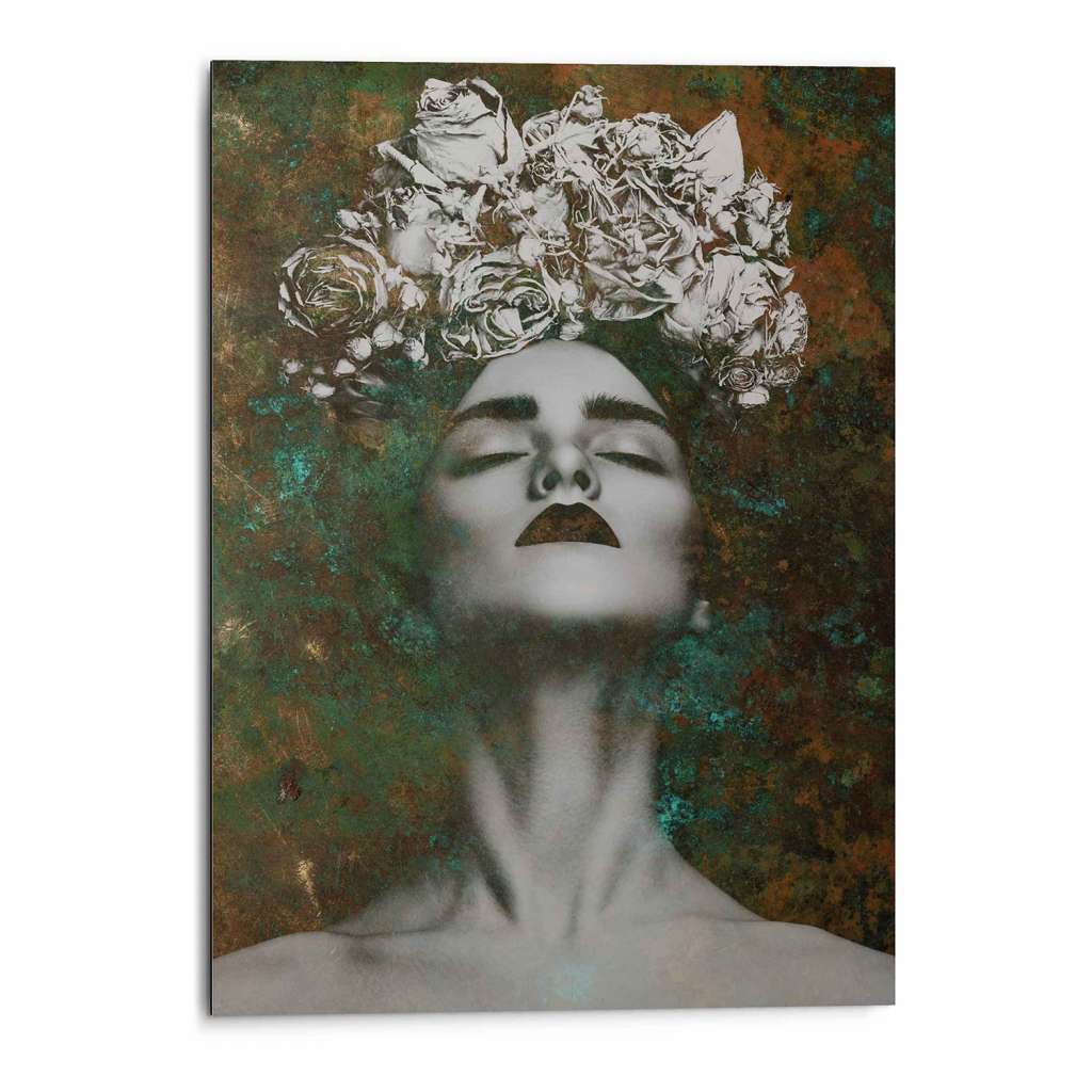home24 Wandbild Frau mit Blumenkranz