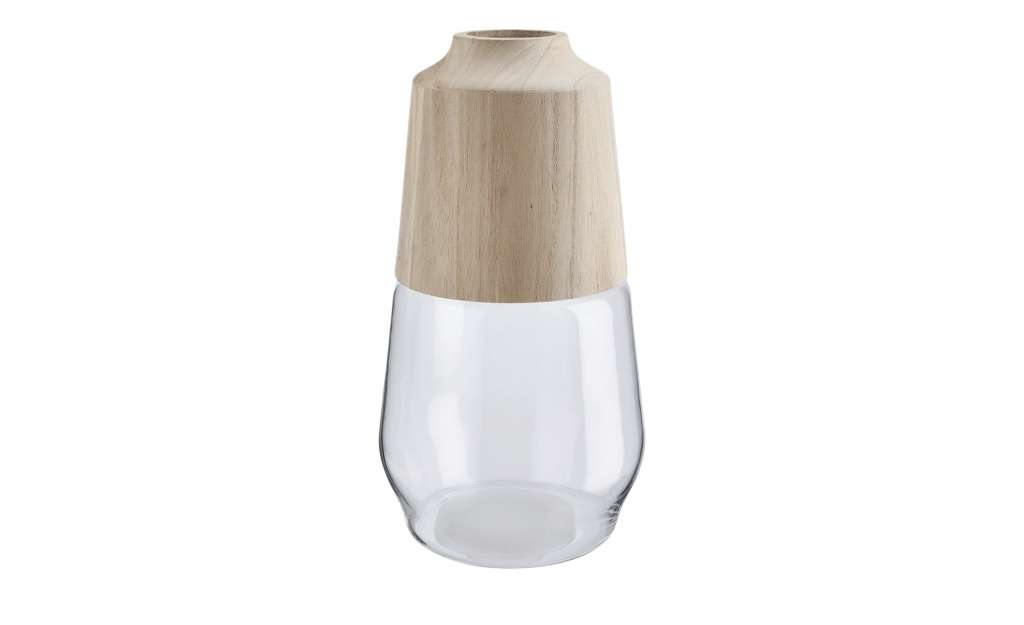 Vase ¦ holzfarben ¦ Glas , Paulownia Ø: 16 Dekoration > Vasen - Höffner