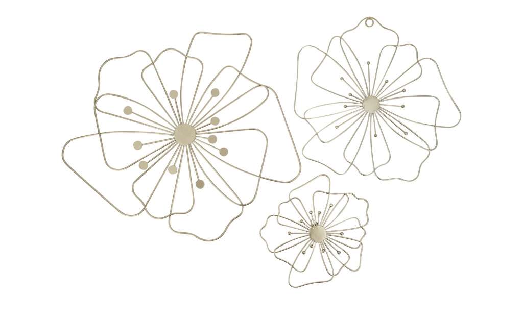 Wanddekoration Blume, 3er Set ¦ gold ¦ Metall Dekoration > Dekoartikel - Höffner