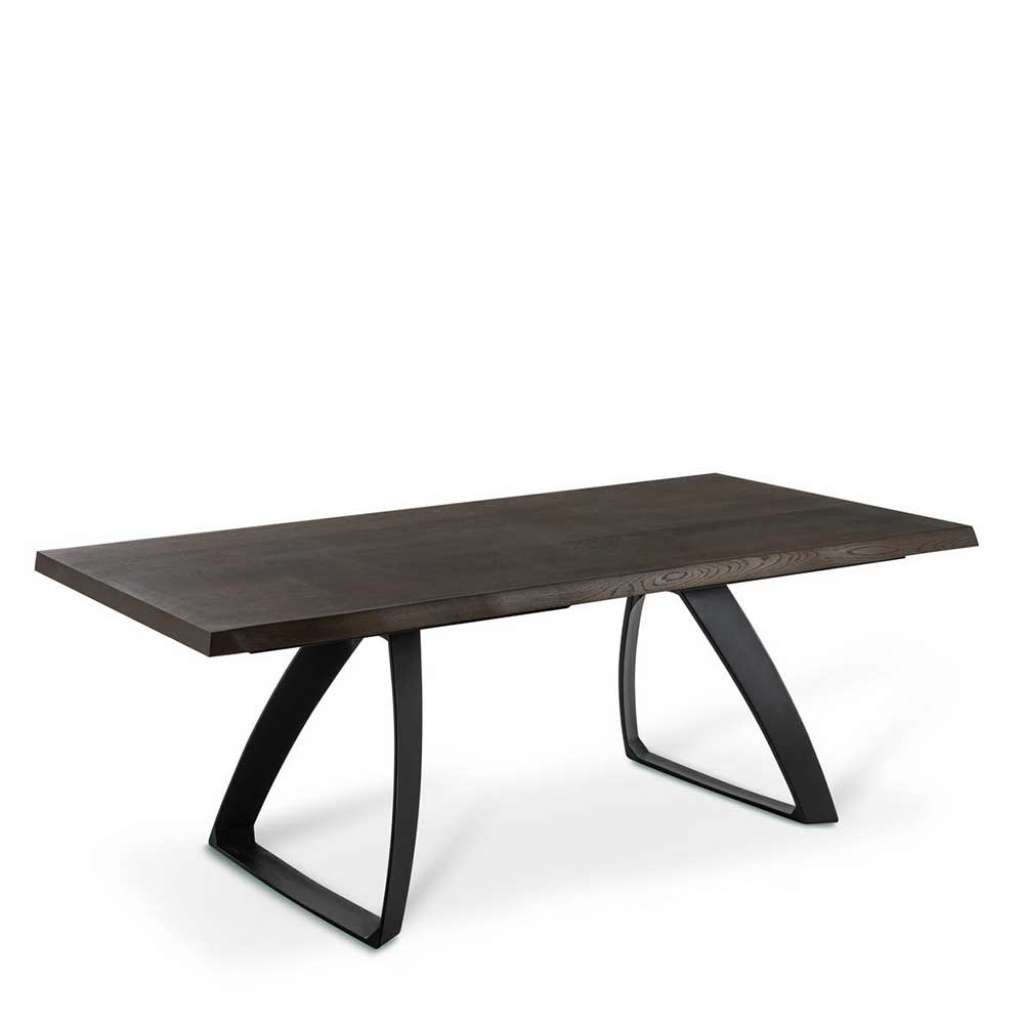 Design Esszimmertisch in Eiche dunkel Bügelgestell