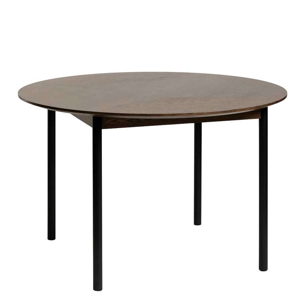 Runder Küchen Tisch in Wildeiche dunkel furniert