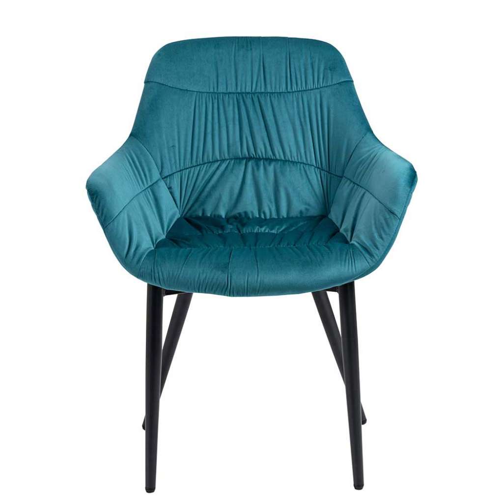 Polsterstuhl Esszimmer in Türkis & Schwarz Armlehnen