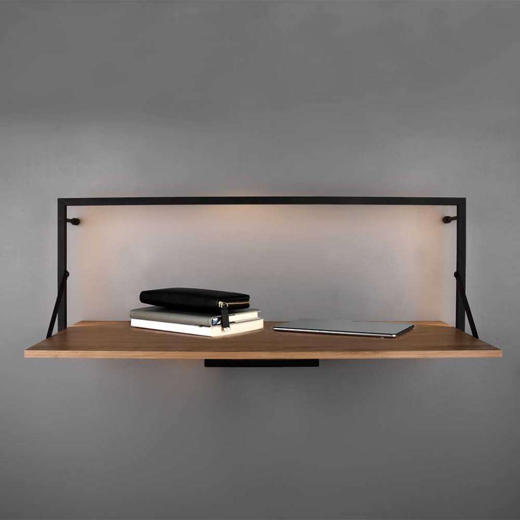 Beleuchtetes Wandboard 30 cm tief Metallgestell