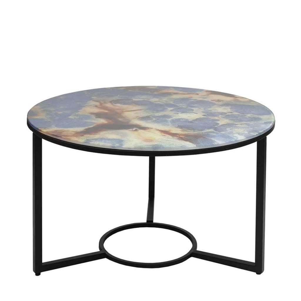 Salontisch Glasplatte in modernem Design Bügelgestell