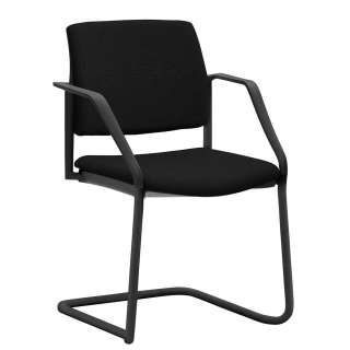 Freischwinger Stuhl stapelbar Bezug aus Webstoff