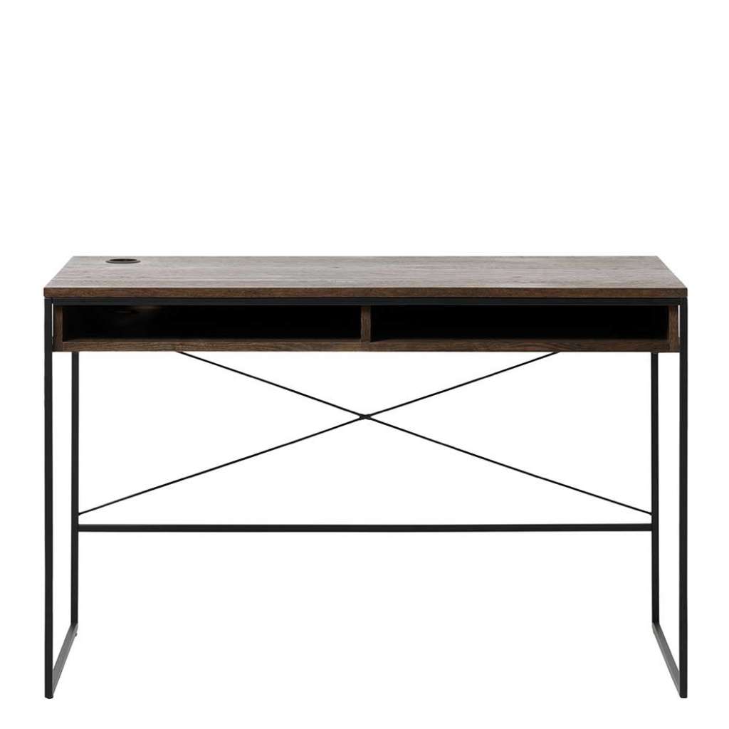Industriestil Tisch für Home Office Wildeiche dunkel