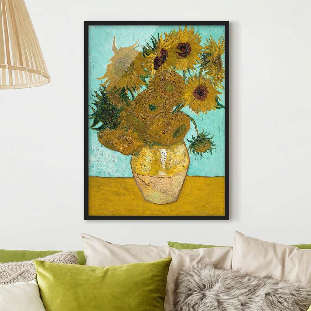 home24 Bild van Gogh Vase mit Sonnenblumen
