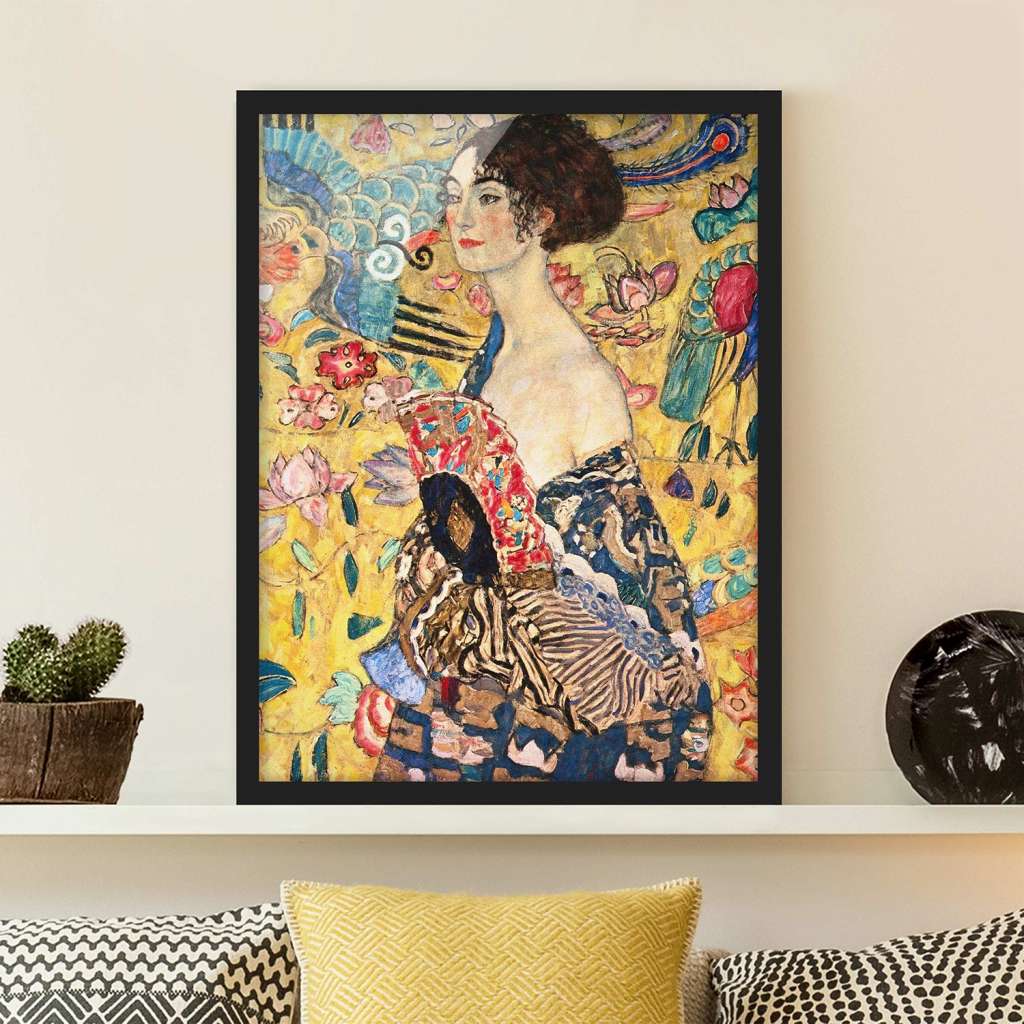 home24 Bild Gustav Klimt Dame mit Fächer