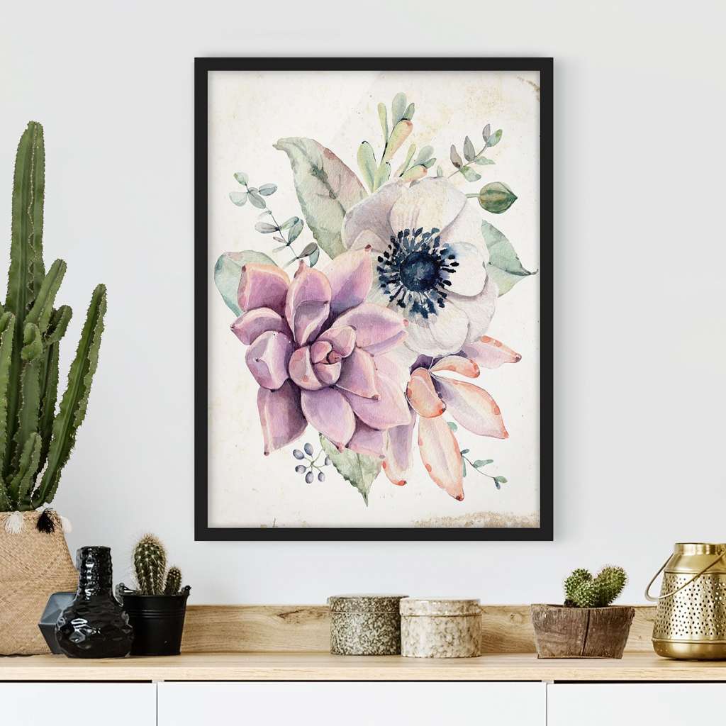 home24 Bild Aquarell Blumen Landhaus
