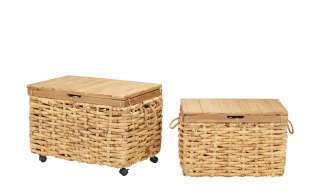 Truhen, 2er Set ¦ braun ¦ Kunststoff, Holz, Wasserhyazinthe Aufbewahrung > Truhen & Kisten - Höffner