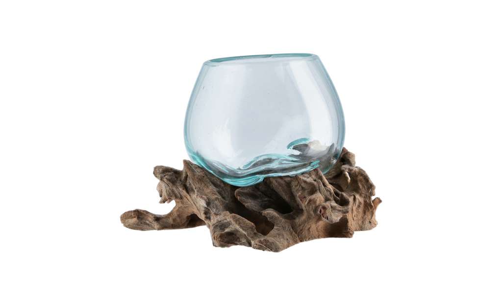 Vase auf Wurzel ¦ holzfarben ¦ Glas , Holz Dekoration > Vasen - Höffner