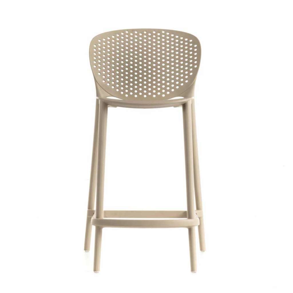 Kunststoff Barhocker wetterfest Beige (2er Set)