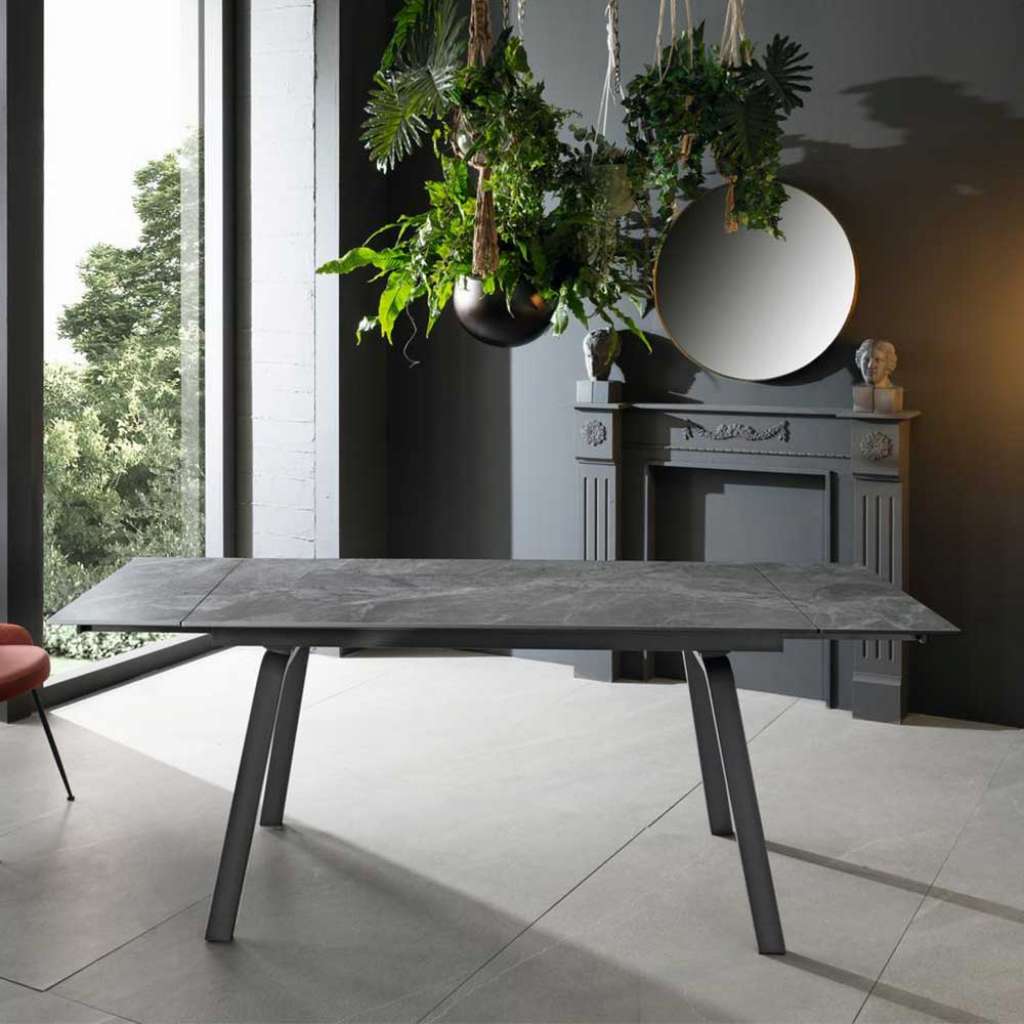 Esszimmer Tisch mit Marmorplatte Grautönen
