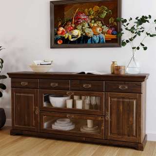 Wohnzimmersideboard im Kolonialstil 2 Glasfront Schubladen