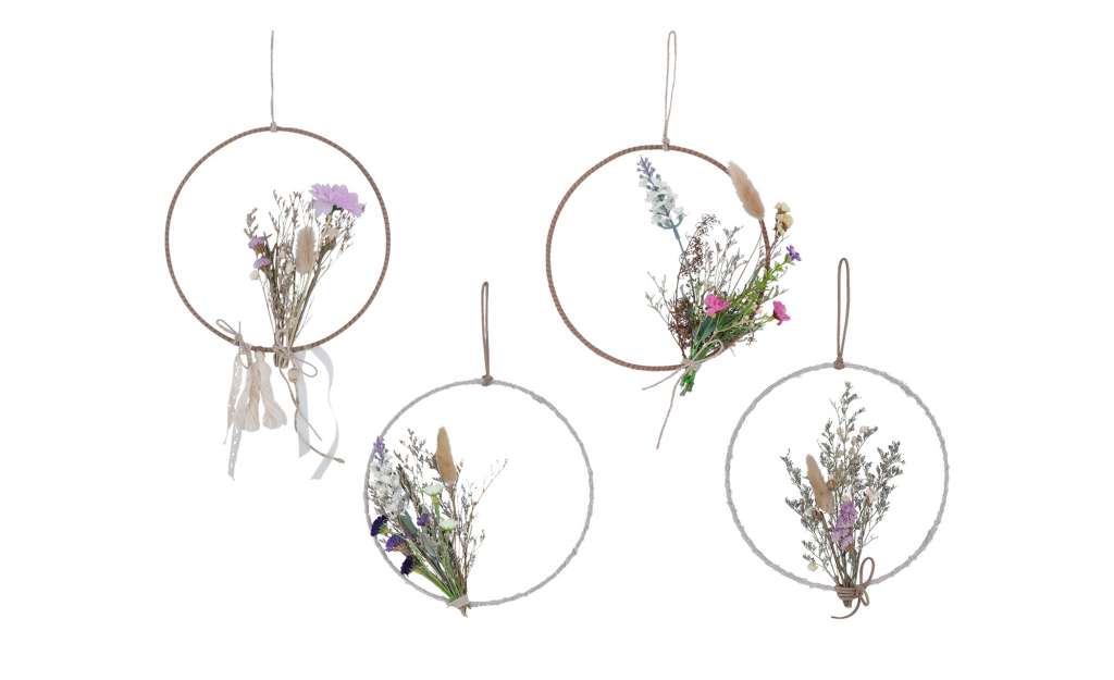 Deko Kranz mit Trockenblumen, sortiert ¦ mehrfarbig ¦ Polyester, Metall, Naturprodukte Ø: 22 Dekoration > Dekoartikel - Höffner