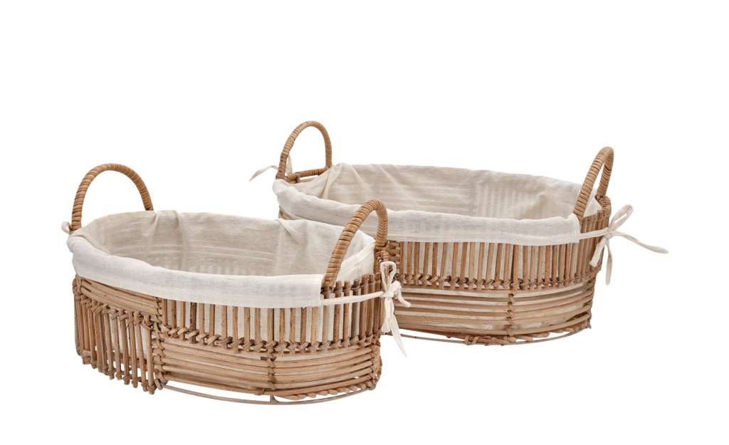 Aufbewahrungskorb, 2er-Set ¦ braun ¦ Rattan Aufbewahrung > Körbe - Höffner