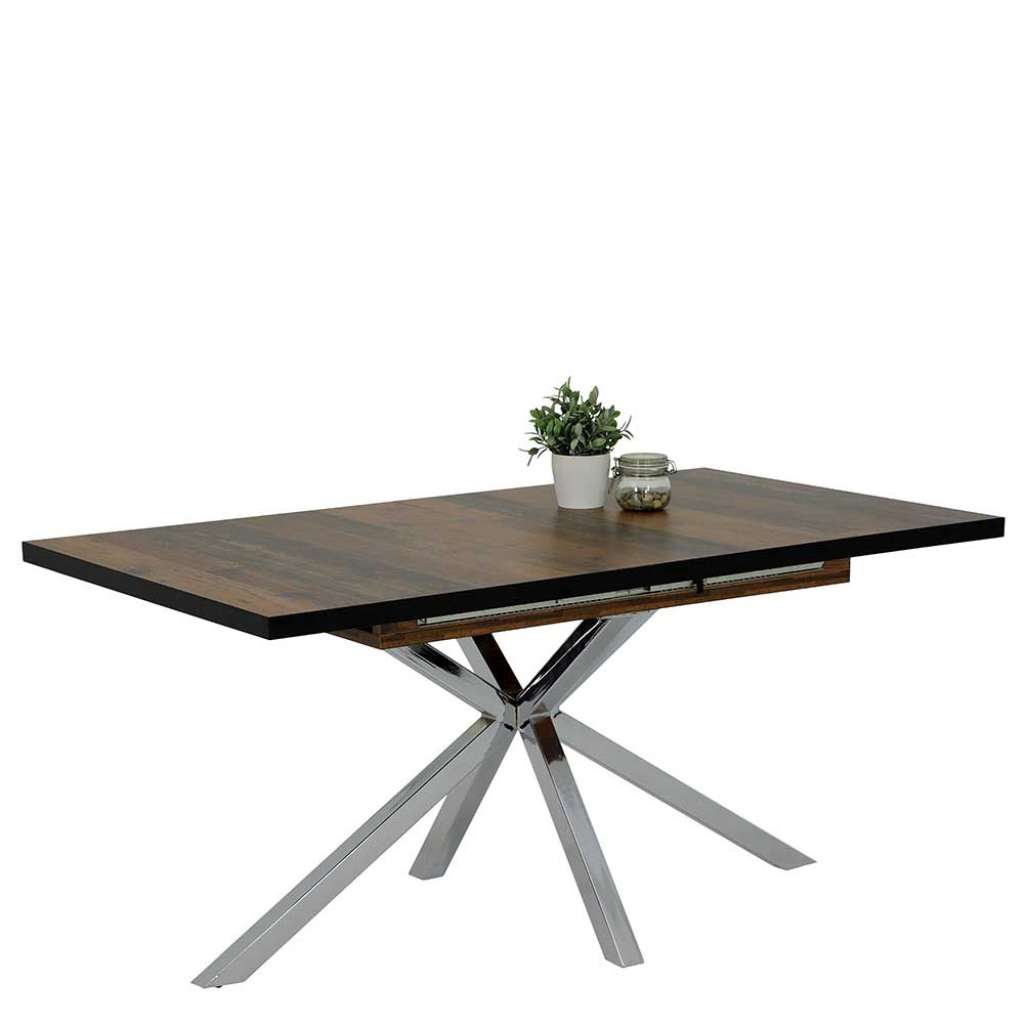 Ausziehtisch in Holz Antik Optik mit Spider Gestell modern