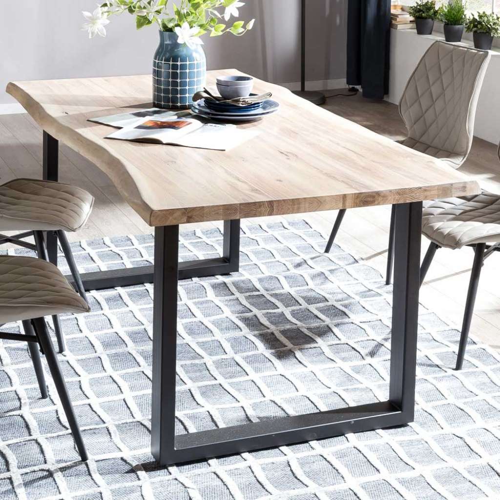 Echtholztisch 300 cm breit Bügelgestell