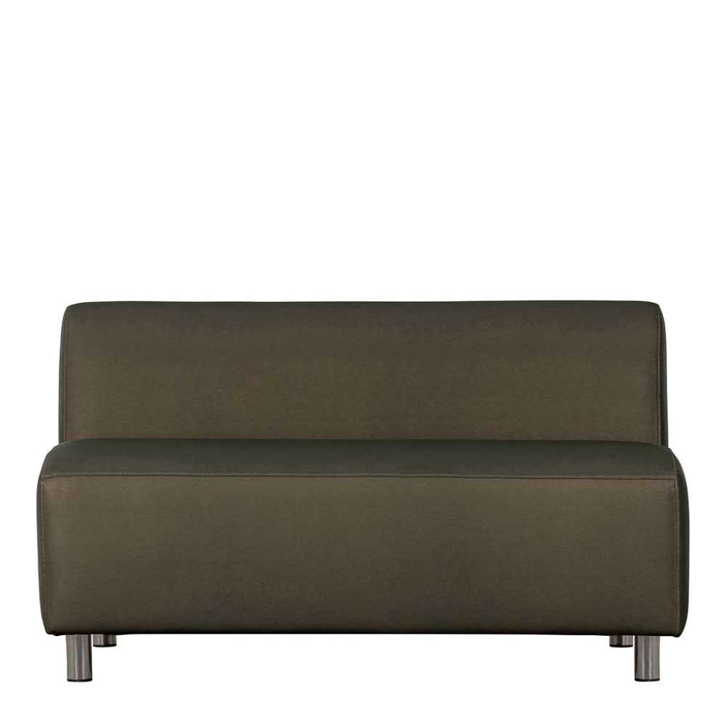 Outdoor Zweisitzer Sofa in Dunkelgrün Vierfußgestell aus Metall